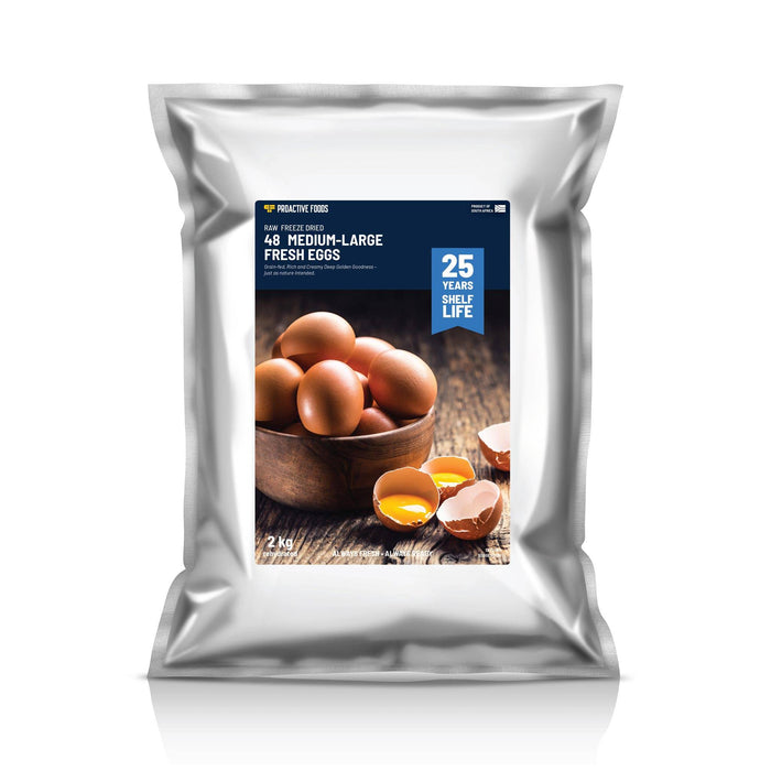 Freeze-Dried Eggs - 2kg (48-Eggs) - Proactive Foods #