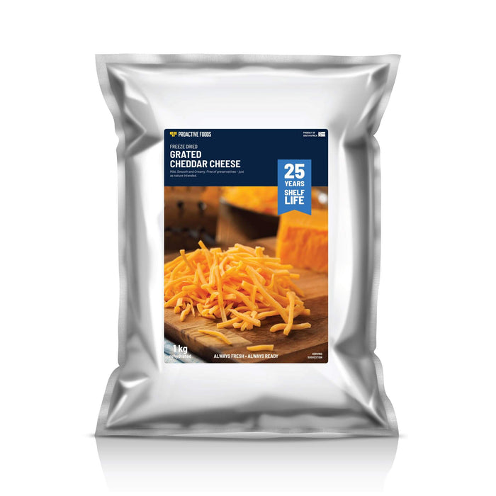 Freeze-Dried Cheddar Cheese - Grated - 1kg - Proactive Foods #
