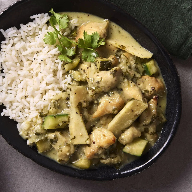 Thai Green Chicken Curry with Rice - Proactive Foods 