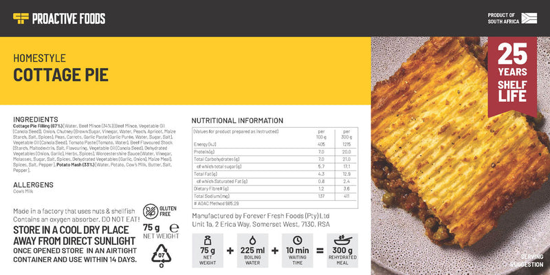 Homestyle Cottage Pie - Proactive Foods 