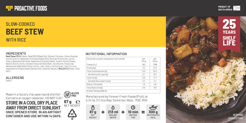 Slow-Cooked Beef Stew with Rice - Proactive Foods 