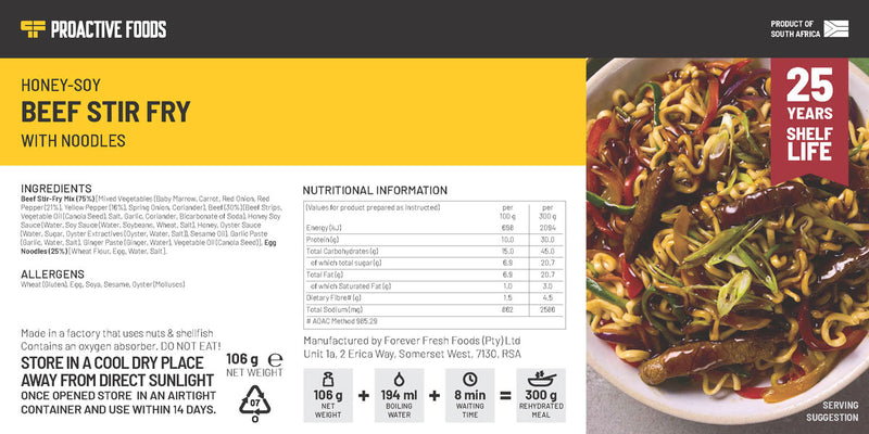 Honey Soy Beef Stir Fry with Noodles - Proactive Foods 