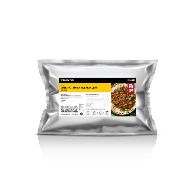 Mild Sweet Potato and Chickpea Curry with Rice - Proactive Foods 