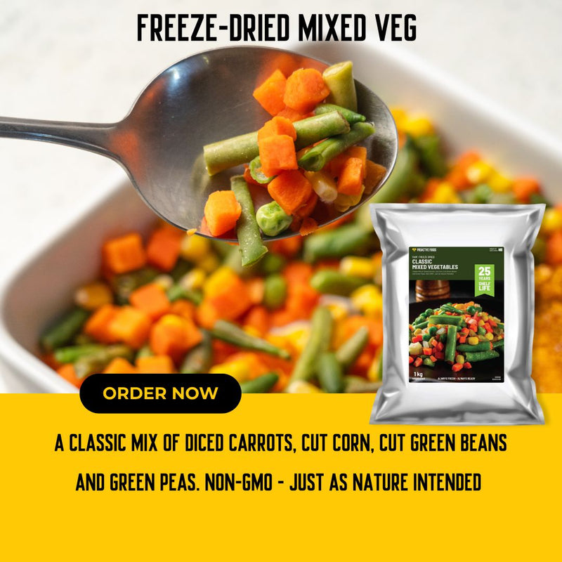 Freeze-Dried Mixed Veg - 1 kg - Proactive Foods #