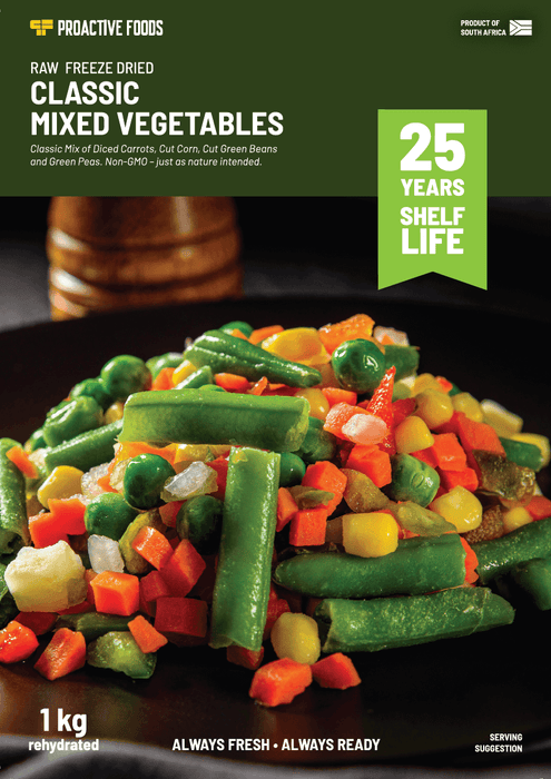 Freeze-Dried Mixed Veg - 1 kg - Proactive Foods #