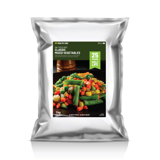 Classic Mixed Vegetables (Freeze-dried) - 1kg Bulk Pack - Pack Front